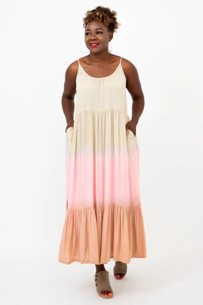 Boha Dress, Tan Dip-Dye sold by Blue Sky product image thumbnail 2