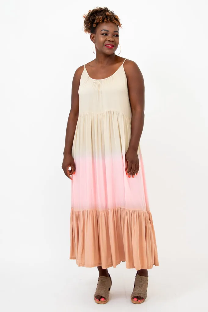 Boha Dress, Tan Dip-Dye sold by Blue Sky product image thumbnail 4