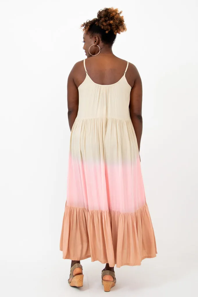 Boha Dress, Tan Dip-Dye sold by Blue Sky product image thumbnail 5