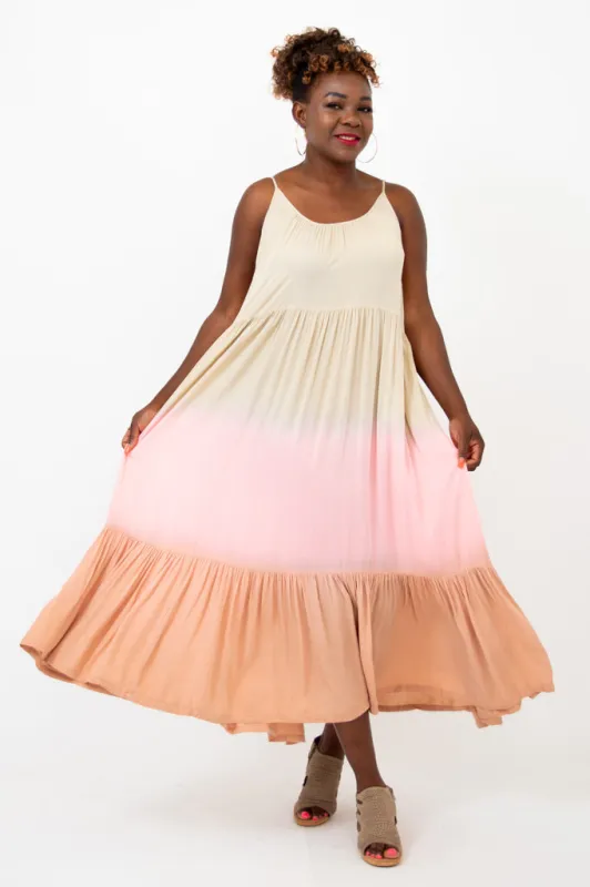 Boha Dress, Tan Dip-Dye sold by Blue Sky