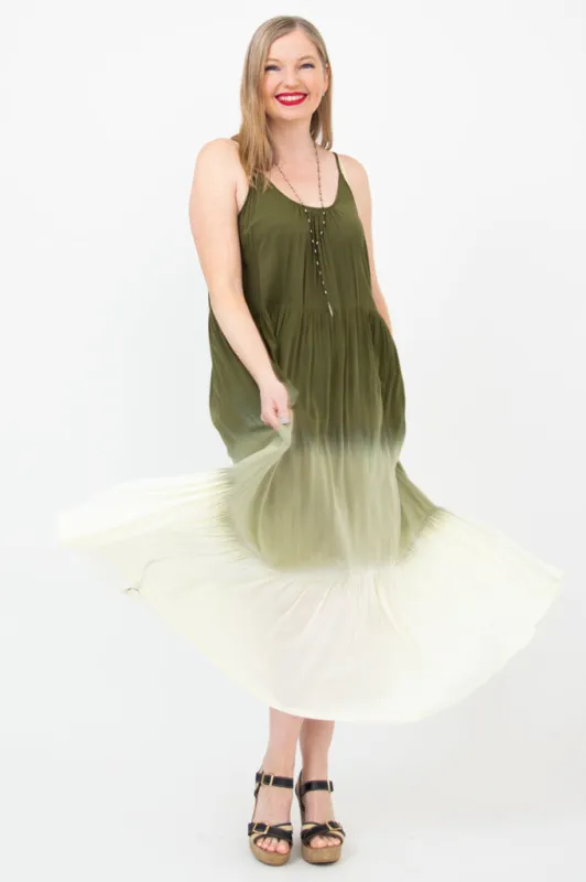 Boha Dress, Green Dip-Dye sold by Blue Sky