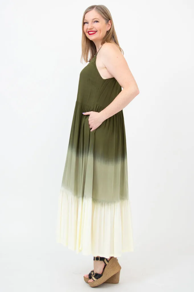 Boha Dress, Green Dip-Dye sold by Blue Sky product image thumbnail 4