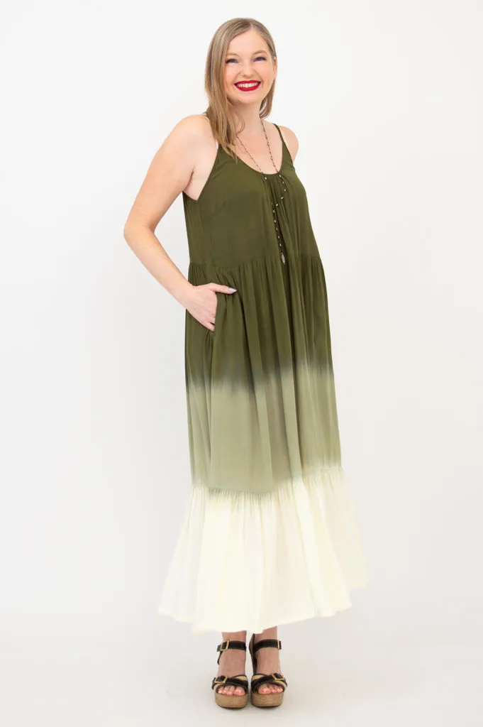 Boha Dress, Green Dip-Dye sold by Blue Sky product image thumbnail 5