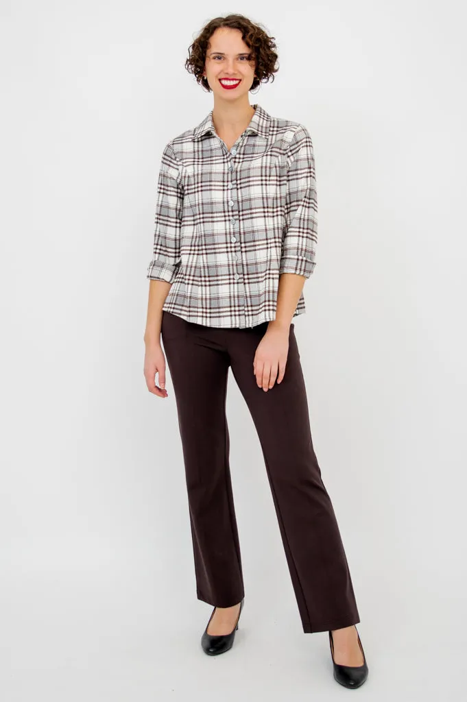 Alexis Top, Coffee Plaid , Cotton - Final Sale sold by Blue Sky product image thumbnail 5