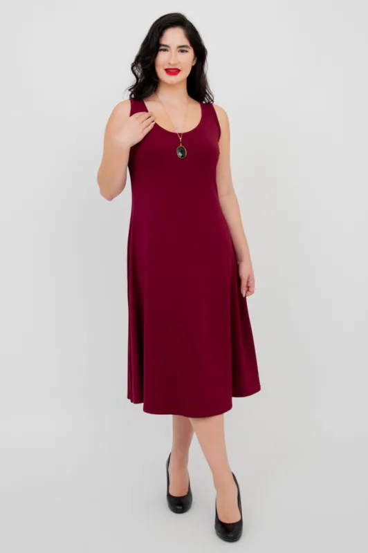 Becca Dress, Burgundy, Bamboo sold by Blue Sky
