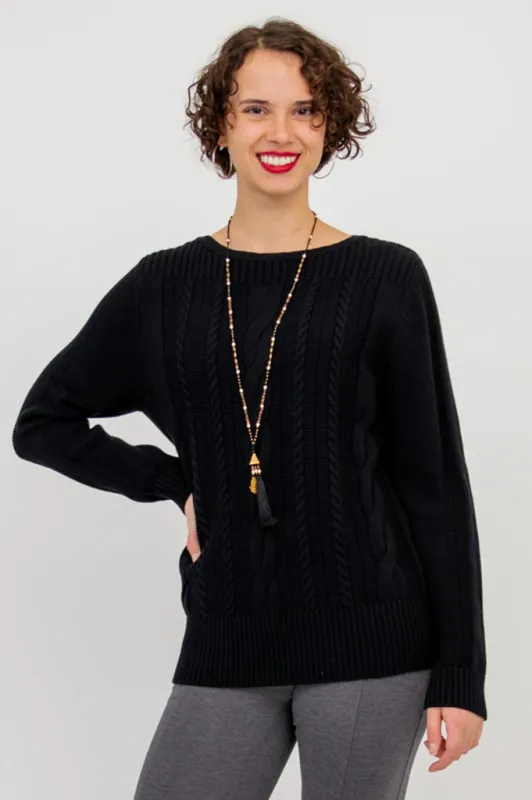 Cora Sweater, Black, Cotton - Final sale sold by Blue Sky