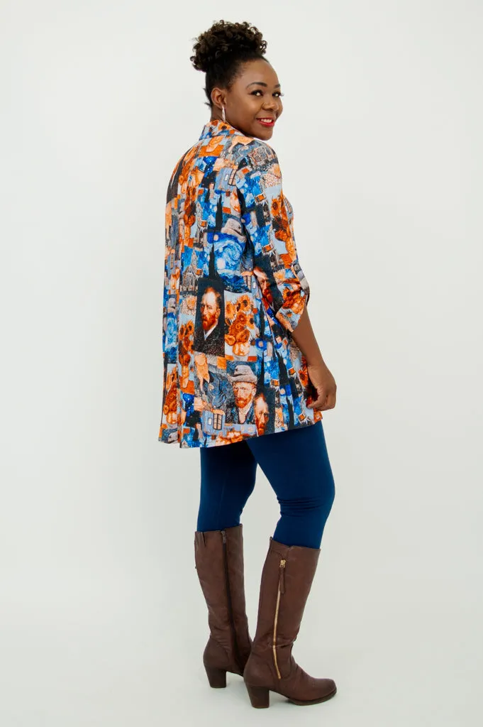 Celine Blouse, Van Gogh, Linen Bamboo- Final Sale sold by Blue Sky product image thumbnail 5