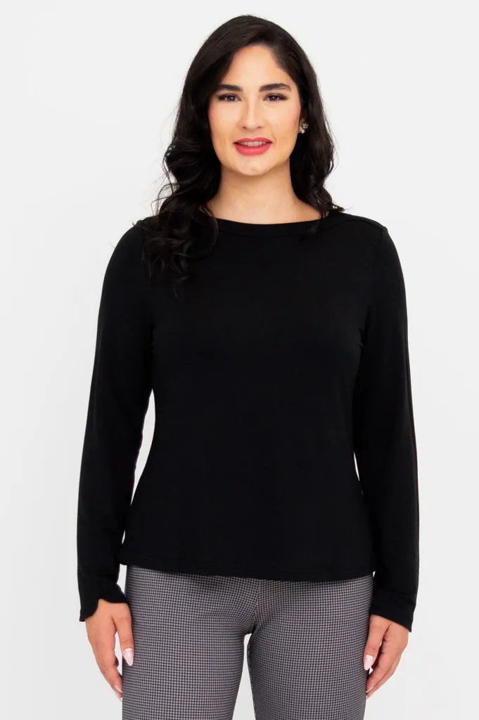 Mona Top, Black, Bamboo sold by Blue Sky
