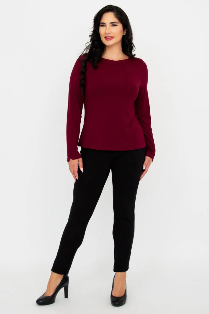 Mona Top, Burgundy, Bamboo sold by Blue Sky product image thumbnail 2
