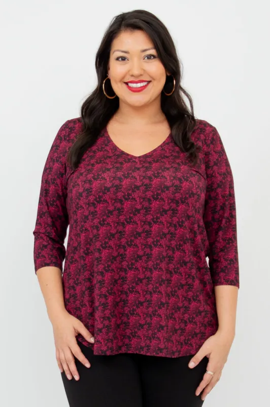 Jackie 3/4 Top, Bazar, Bamboo sold by Blue Sky