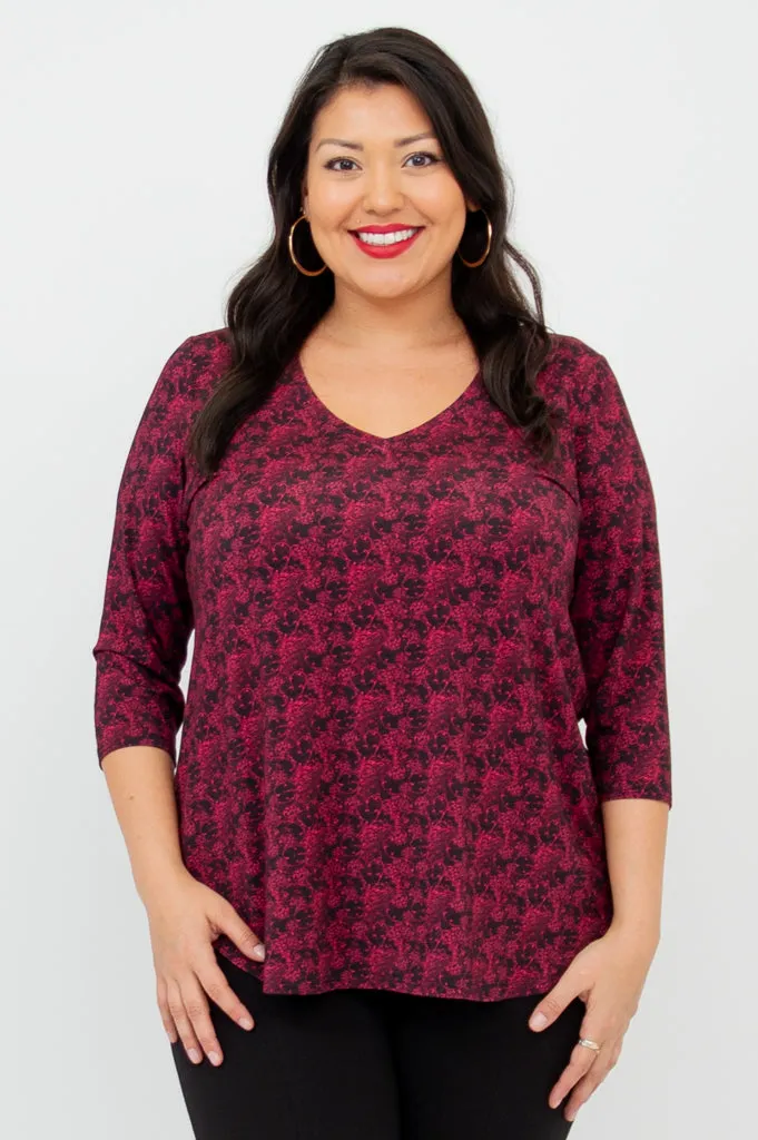 Jackie 3/4 Top, Bazar, Bamboo sold by Blue Sky