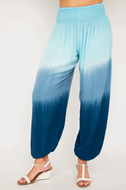 Embra Pant, Turquoise Dip-Dye sold by Blue Sky