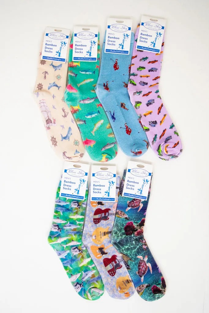 Men's Bamboo Dress Socks, Assorted Prints sold by Blue Sky