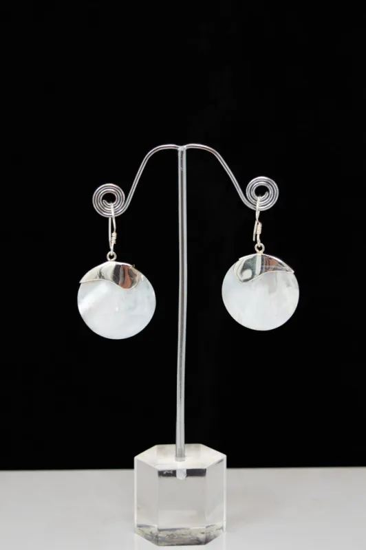Round White Shell Earrings - 0010 sold by Blue Sky