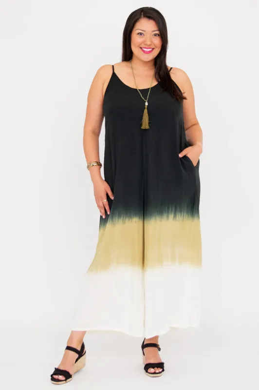 Ender Jumpsuit, Black Dip-Dye sold by Blue Sky