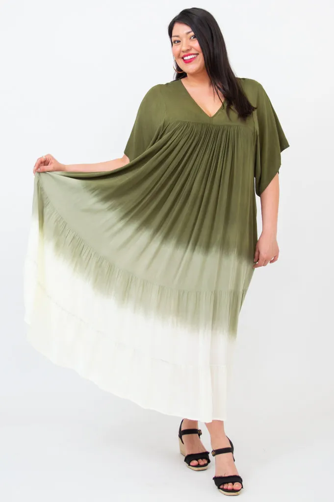 Empress Dress, Green Dip-Dye sold by Blue Sky product image thumbnail 3