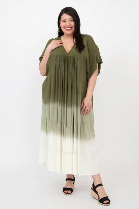 Empress Dress, Green Dip-Dye sold by Blue Sky