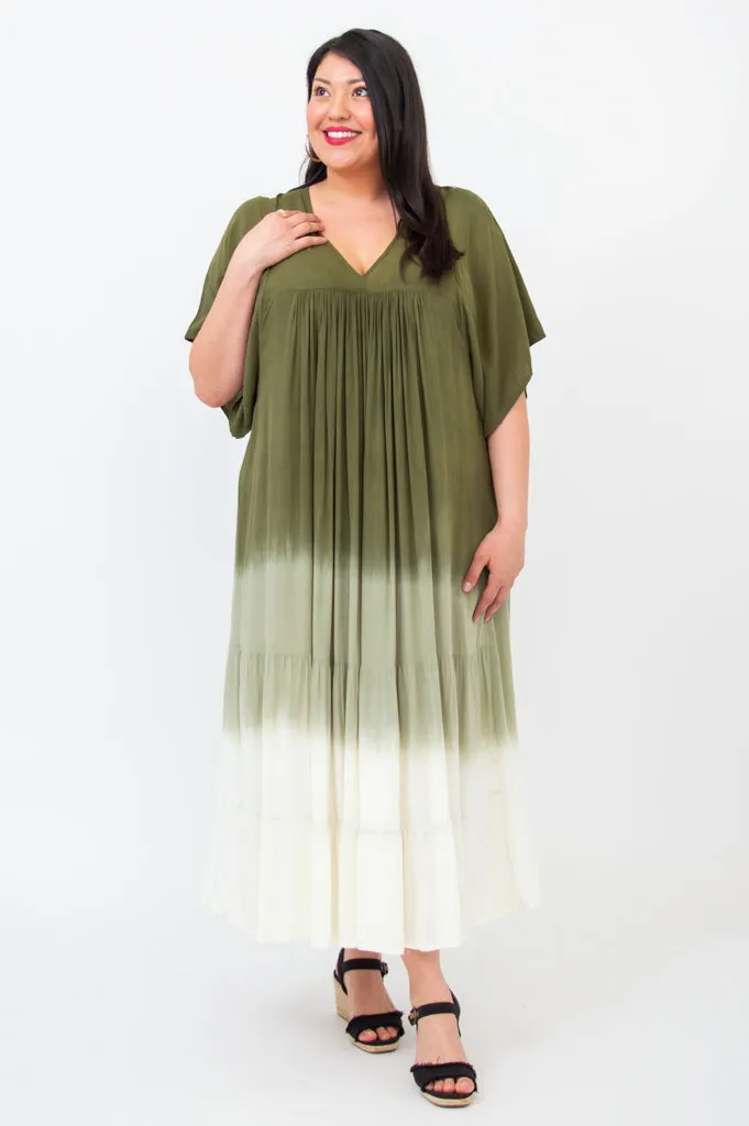 Empress Dress, Green Dip-Dye sold by Blue Sky product image thumbnail 5