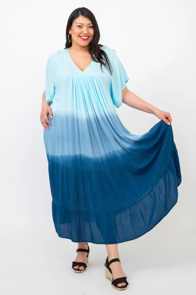 Empress Dress, Turquoise Dip-Dye sold by Blue Sky product image thumbnail 2