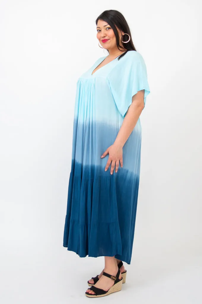 Empress Dress, Turquoise Dip-Dye sold by Blue Sky product image thumbnail 3