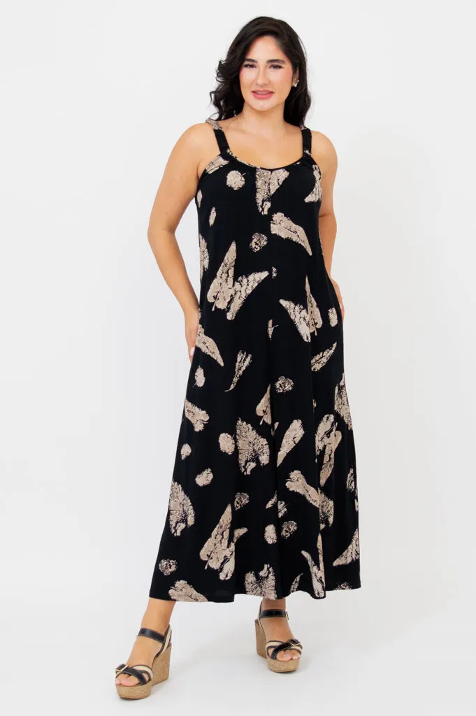 Joanna Jumpsuit, Shadow Leaf, Linen Bamboo sold by Blue Sky