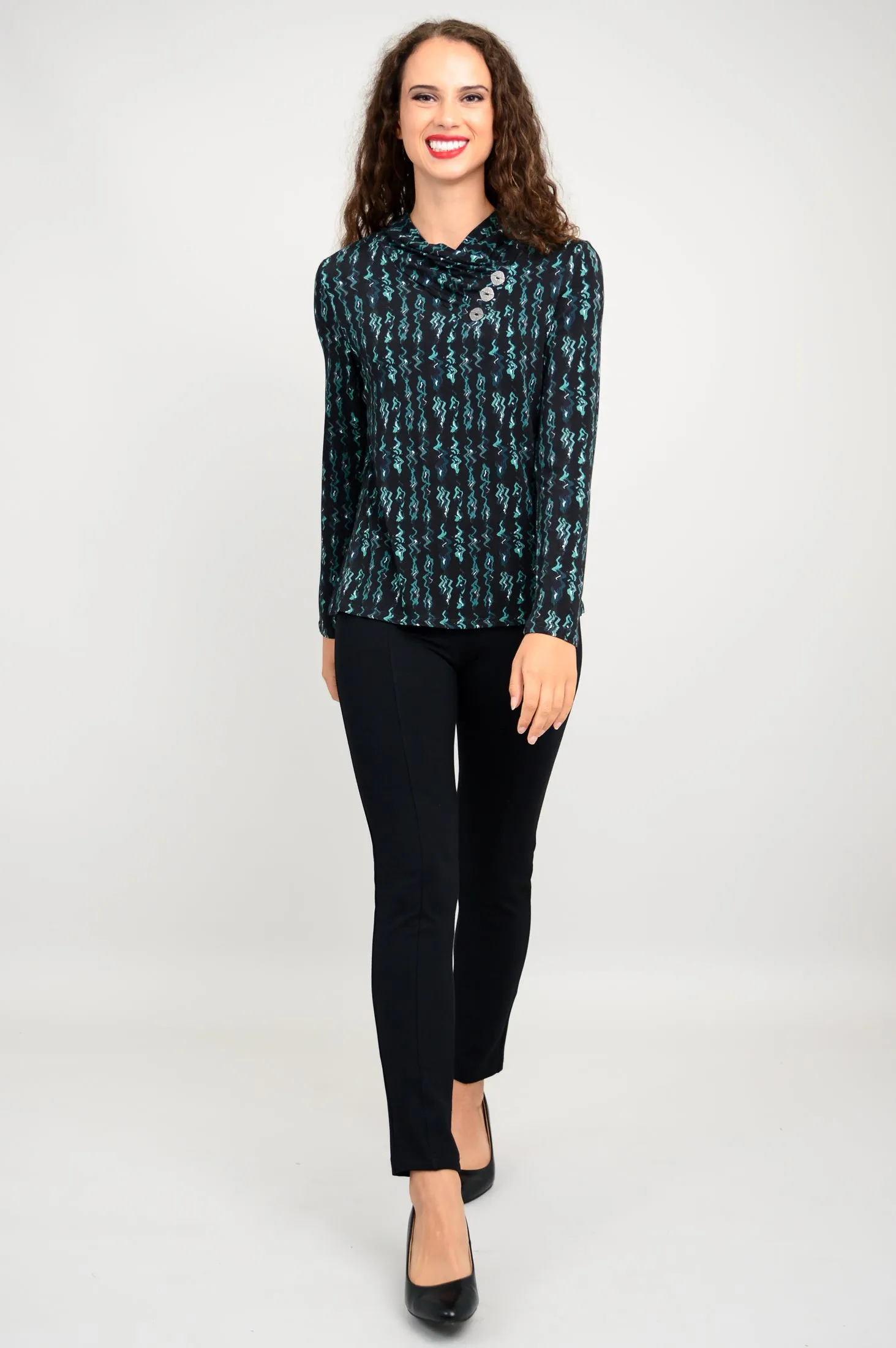 Trinity L/S Top, Teal Abstract, Bamboo - Final Sale sold by Blue Sky product image thumbnail 2