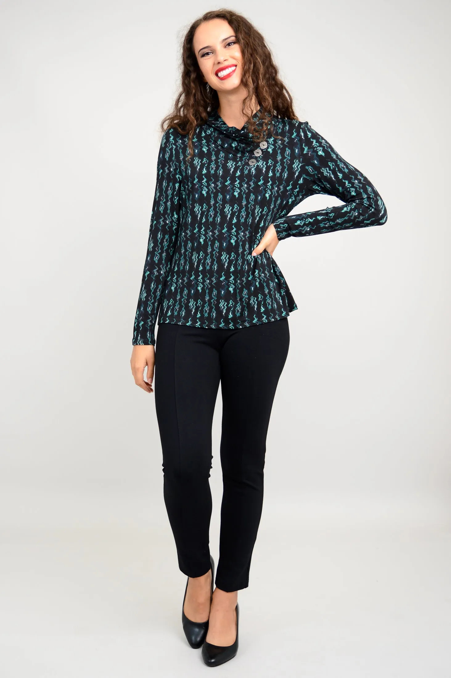 Trinity L/S Top, Teal Abstract, Bamboo - Final Sale sold by Blue Sky product image thumbnail 3