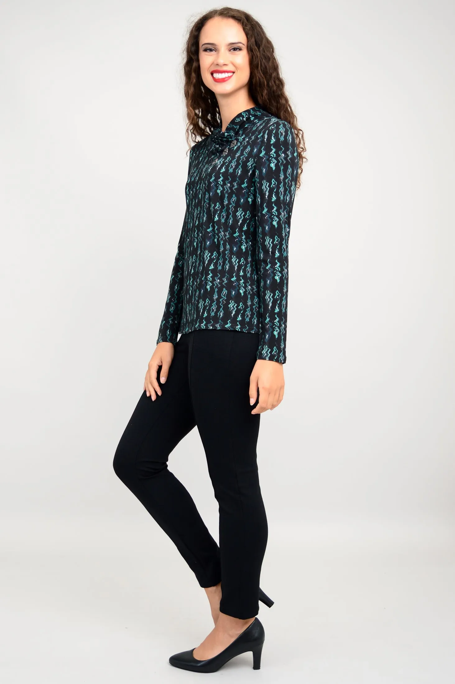 Trinity L/S Top, Teal Abstract, Bamboo - Final Sale sold by Blue Sky product image thumbnail 5