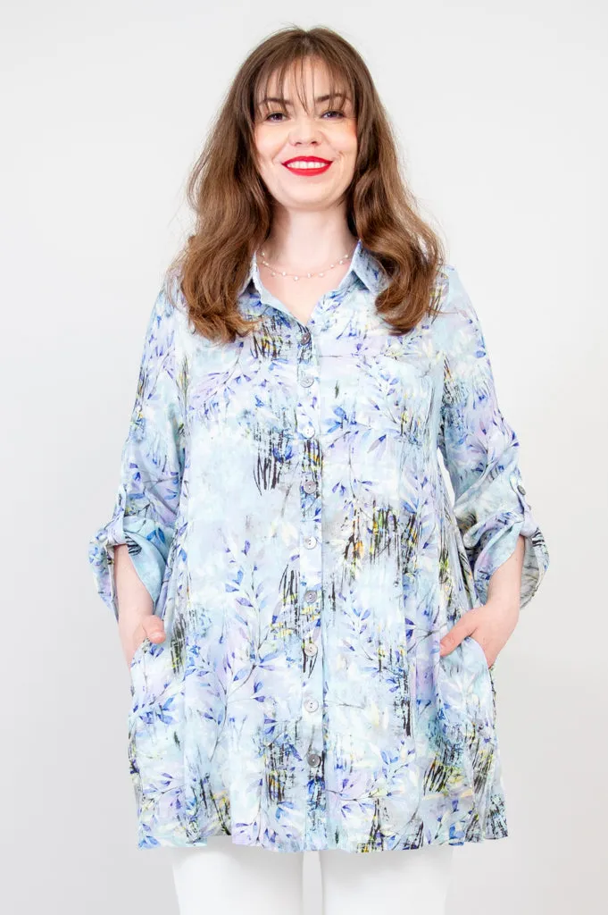 Serene Tunic, Blue Zest, Linen Bamboo sold by Blue Sky