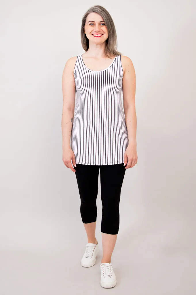 Relaxed Tank, White/Black Small Stripe, Bamboo- Final Sale sold by Blue Sky product image thumbnail 2