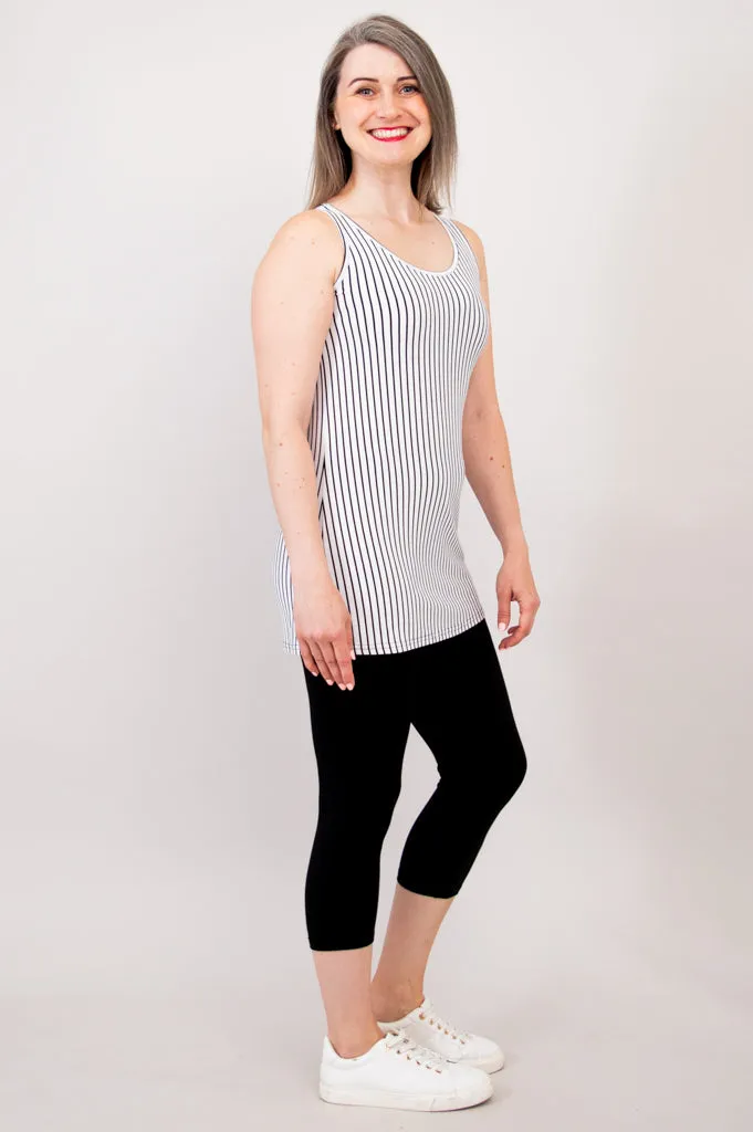 Relaxed Tank, White/Black Small Stripe, Bamboo- Final Sale sold by Blue Sky product image thumbnail 3