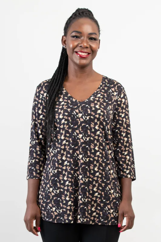 Jackie 3/4 Top, Calico, Bamboo - Final Sale sold by Blue Sky