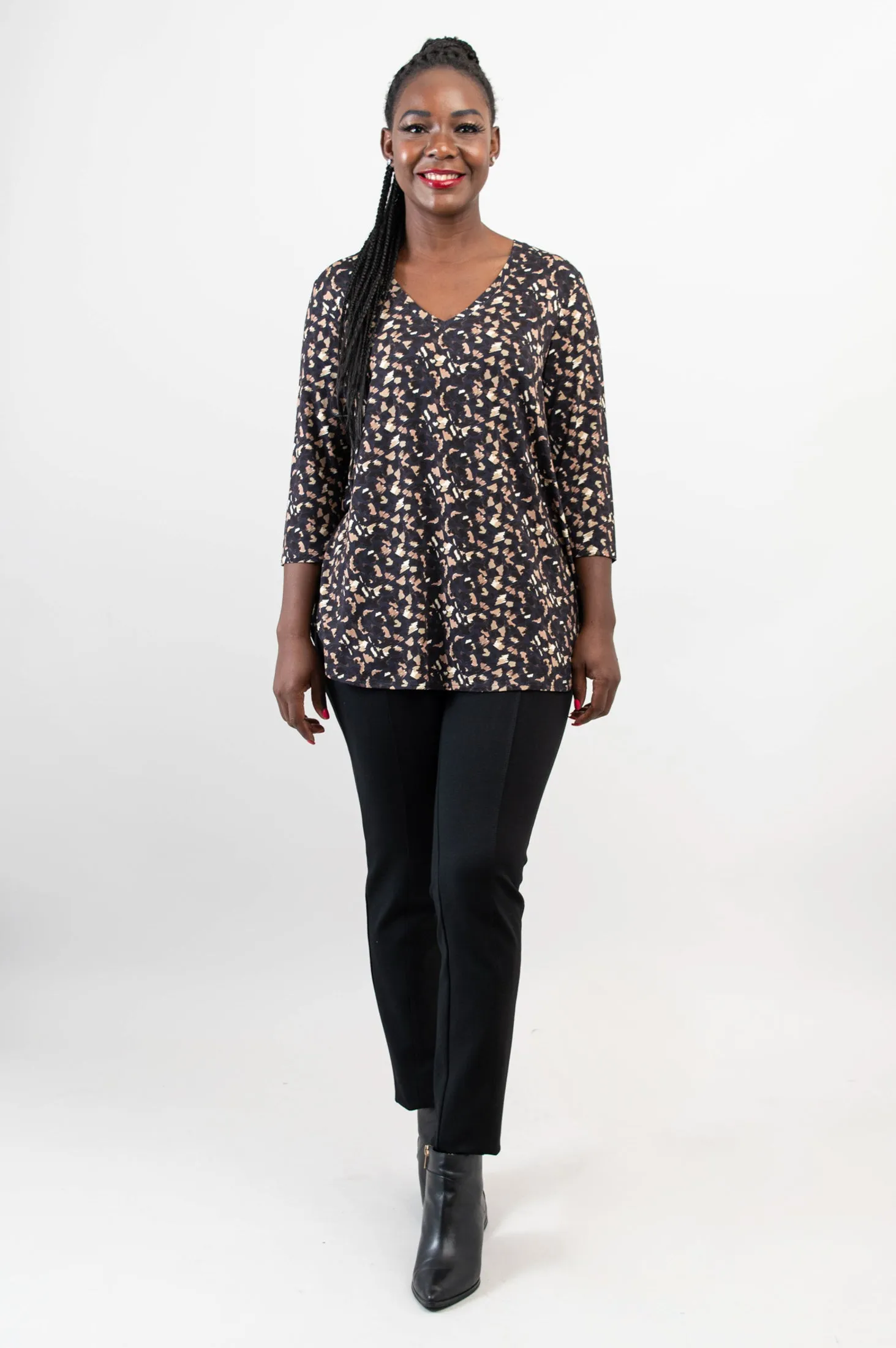 Jackie 3/4 Top, Calico, Bamboo - Final Sale sold by Blue Sky product image thumbnail 3