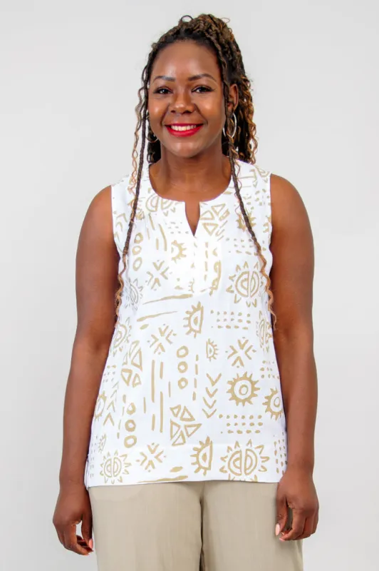 Scarlette Tank, Suna, Linen Bamboo - Final Sale sold by Blue Sky