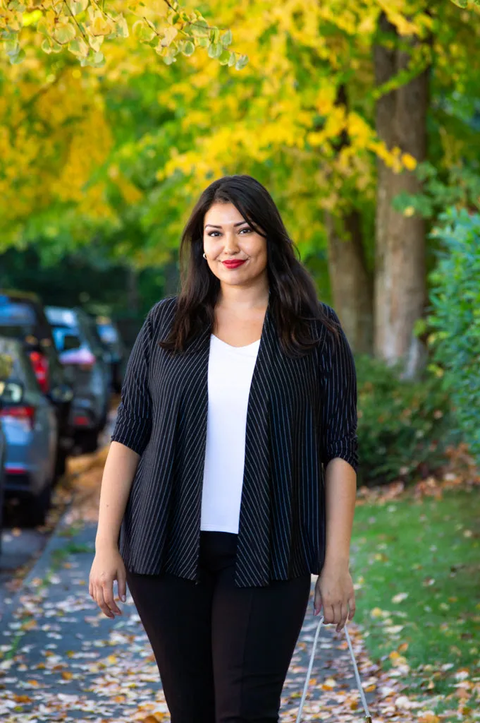 Kathy Jacket, BW Pin Stripe, Bamboo- Final Sale sold by Blue Sky product image thumbnail 2