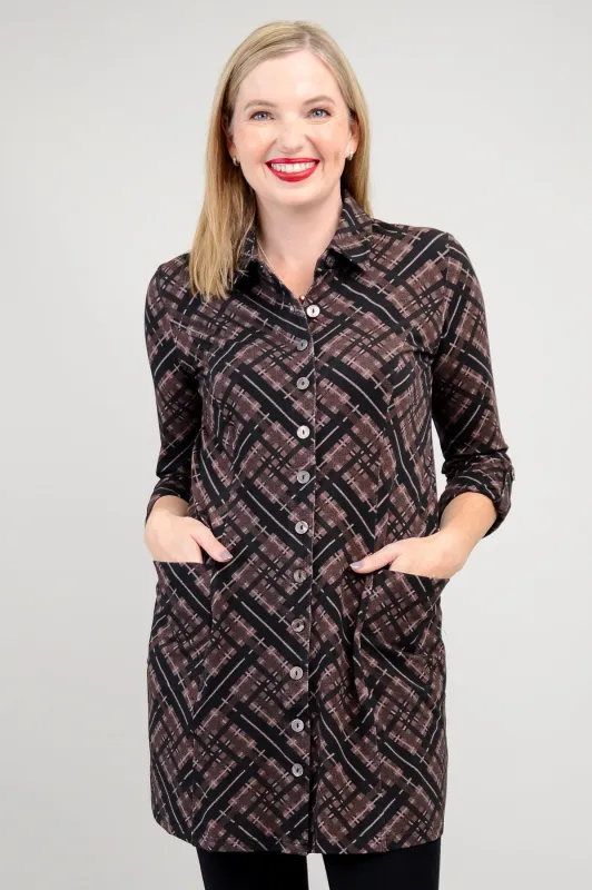 Charlie Tunic, Rich Plaid, Bamboo - Final Sale sold by Blue Sky