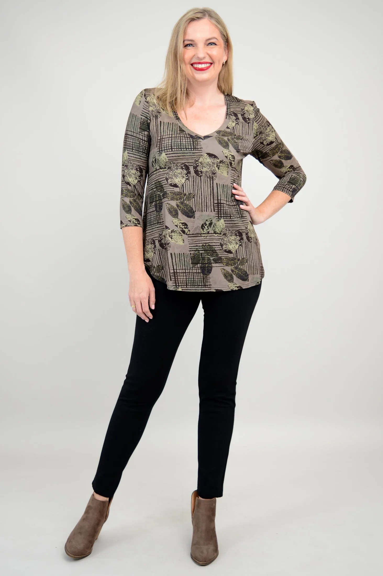 Jackie 3/4 Top, Fall Sketch, Bamboo - Final Sale sold by Blue Sky product image thumbnail 3