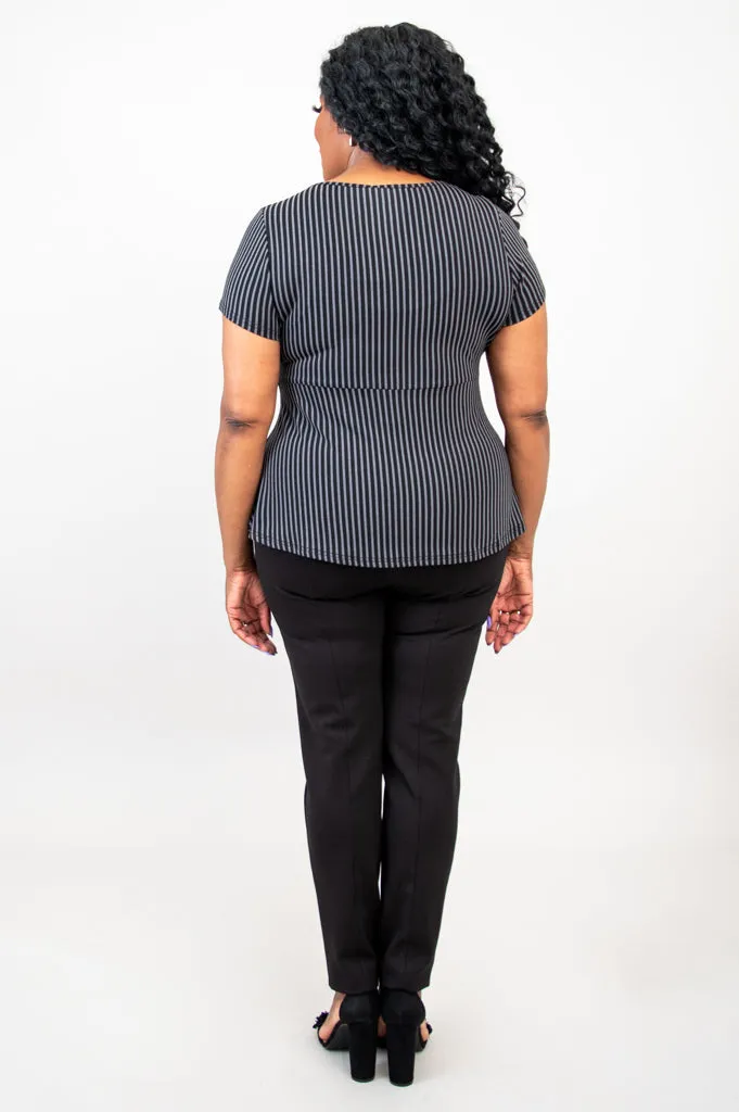 Kim Cap, Blk/Grey Stripe, Bamboo sold by Blue Sky product image thumbnail 4