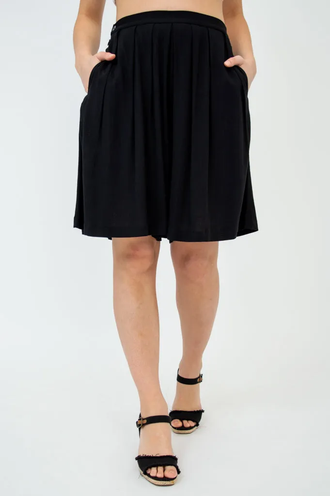 Betty Shorts, Black, Linen Bamboo sold by Blue Sky