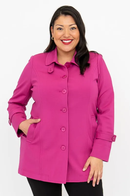 Tulip Jacket, Magenta, Modal sold by Blue Sky