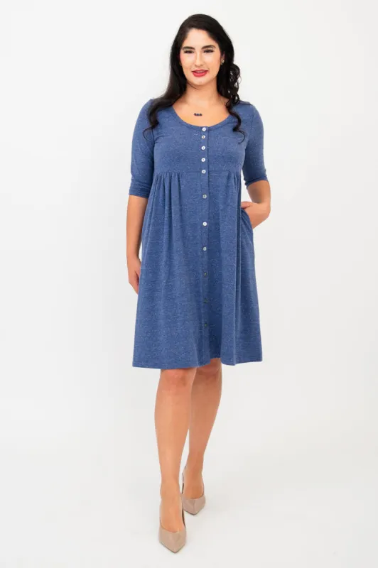 Nelly 3/4 Sleeve Dress, Denim, Bamboo - Final Sale sold by Blue Sky