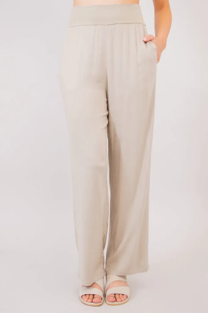 Landon Pant, Sand, Linen Bamboo sold by Blue Sky