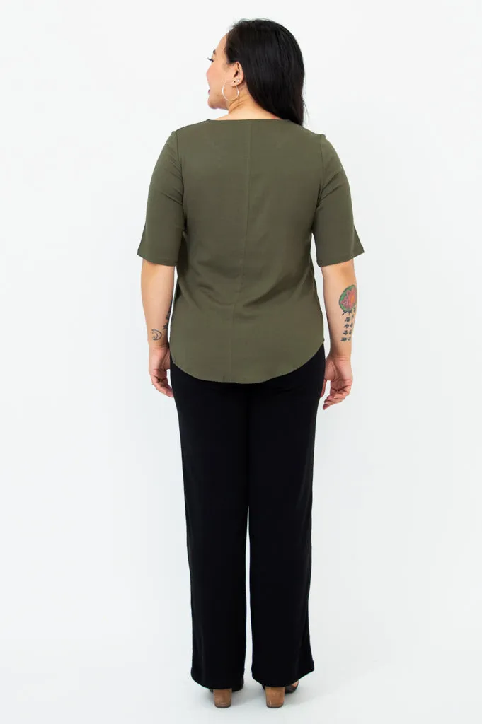 Liza Top, Khaki, Linen Bamboo sold by Blue Sky product image thumbnail 4