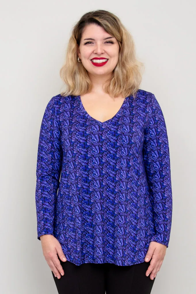 Jackie L/S Top, Midnight Leaves, Bamboo - Final Sale sold by Blue Sky