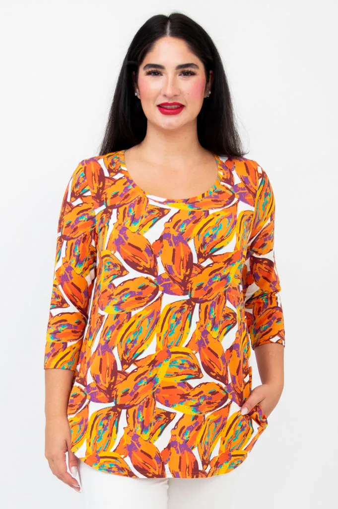 Jazz 3/4 Slv Top, Koko, Bamboo -Final Sale sold by Blue Sky