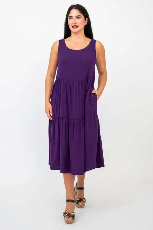 Juni Dress, Royale, Linen Bamboo sold by Blue Sky