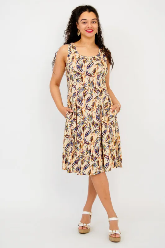 Sara Dress, Alma, Linen Bamboo sold by Blue Sky