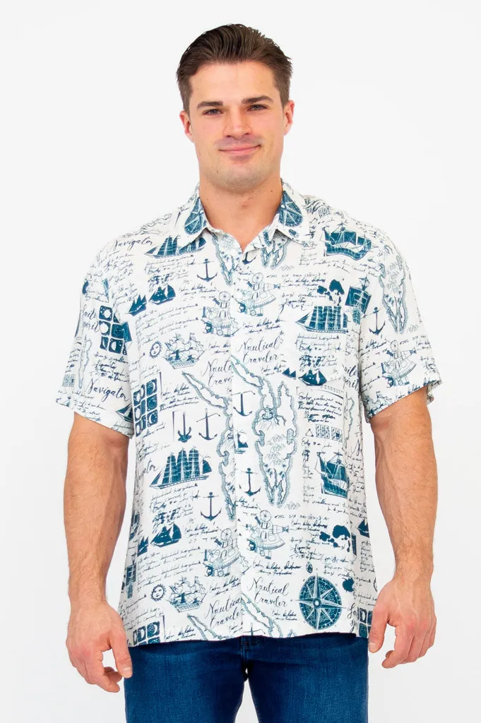 Dino Shirt, Nautical, Woven Bamboo sold by Blue Sky