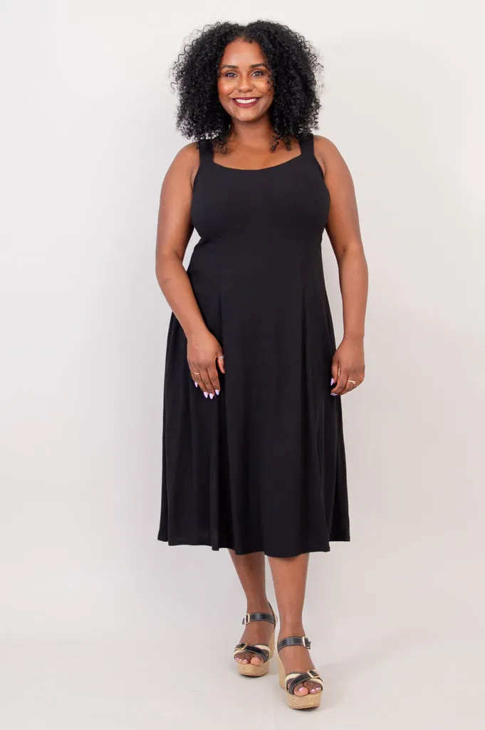 Shauna Dress, Black, Linen Bamboo sold by Blue Sky