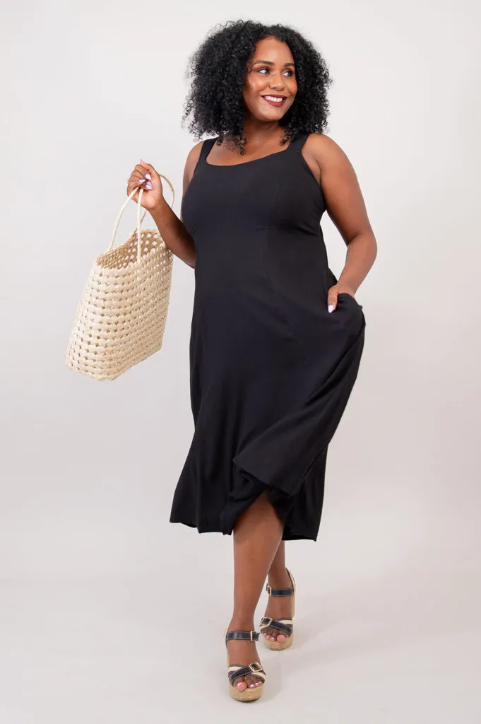 Shauna Dress, Black, Linen Bamboo sold by Blue Sky product image thumbnail 3